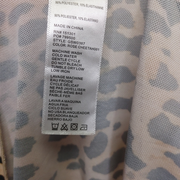 Good American Cheetah Mesh Midi Dress Size 2XL (5) - Picture 12 of 14